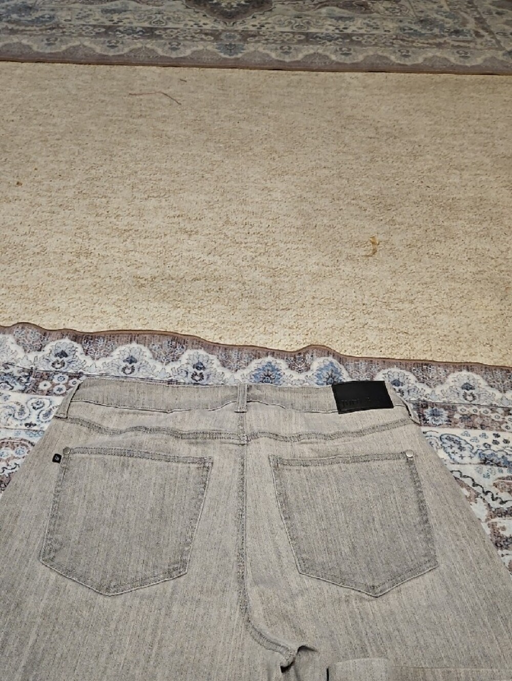 Judy Blue Light Gray Wide-Leg Flare Jeans with Front Seam Detail - Picture 5 of 10